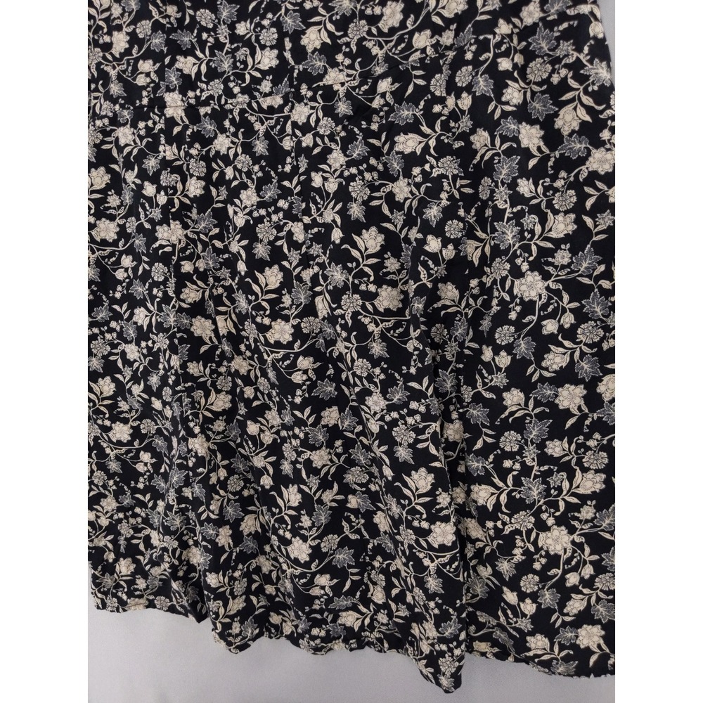 Old Navy Floral Mini Dress XXL Black Smocked Back Rayon Sleeveless Pockets - Picture 3 of 9
